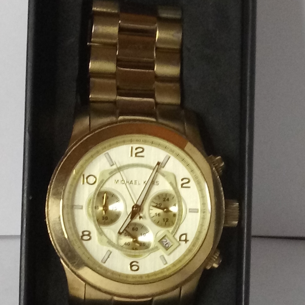 Michael Kors MK8077 Gold Runway Chronograph Watch